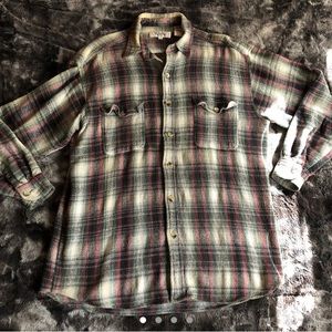vintage pink & green plaid shirt